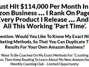 Ben Cummings – Amazon Fast Track UPDATE