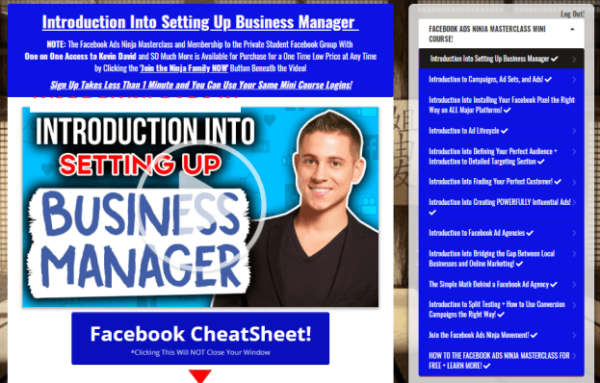 Kevin David – Facebook Ads Ninja Masterclass Mini Course 2020