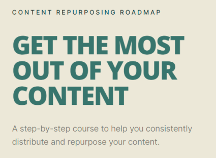 Justin Simon - Content Repurposing Roadmap Download