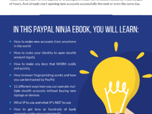 Start Creating Unlimited PayPal Stealth Accounts For Your Business Needs. Become Certified PayPal Ninja In A Day! EBOOK GUIDE Download